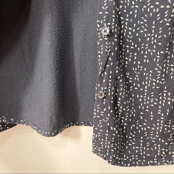 Sandwich Leaf Print Split Neck Long Sleeve Blouse Size M - Picture 10 of 14